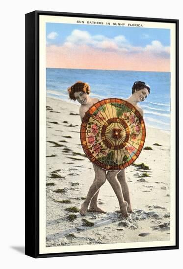 Ladies Behind Parasol, Florida-null-Framed Stretched Canvas