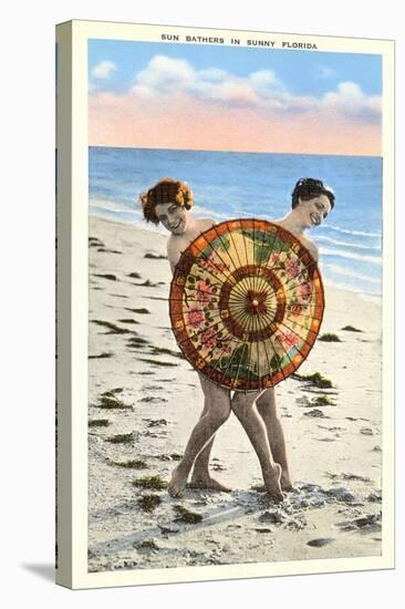 Ladies Behind Parasol, Florida-null-Stretched Canvas