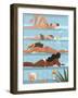 Ladies by the Pool-Petra Lizde-Framed Giclee Print