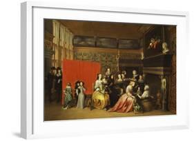 Ladies Celebrating the Birth of a Child in an Elegant Boudoir-Hieronymus Janssens-Framed Giclee Print