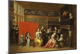 Ladies Celebrating the Birth of a Child in an Elegant Boudoir-Hieronymus Janssens-Mounted Giclee Print