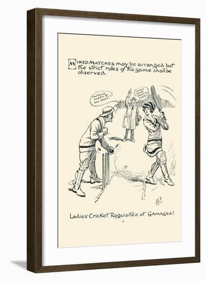 Ladies Cricket Requisites-null-Framed Art Print