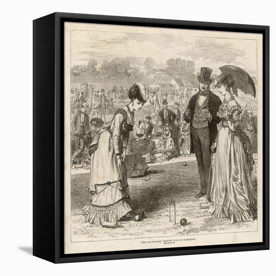 Ladies Croquet Match at the All England Club Wimbledon-null-Framed Stretched Canvas