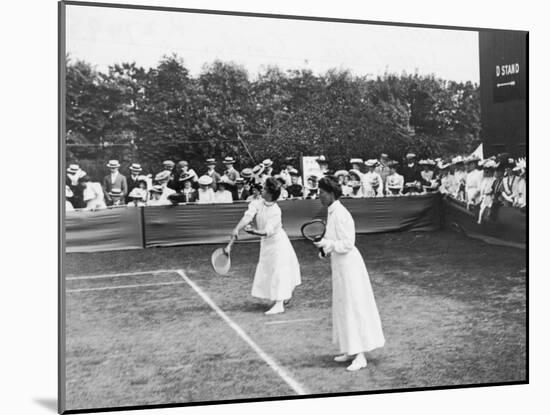 Ladies' Doubles Match at Wimbledon-null-Mounted Photographic Print