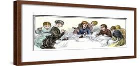 Ladies Enjoying their Sewing Circle, 1800s-null-Framed Giclee Print