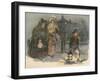 Ladies Escorted in Dark by Boy with Lantern-CE Brock-Framed Art Print