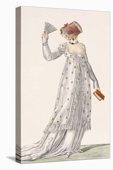 Ladies Evening Dress, Fashion Plate from Ackermann's Repository of Arts, Pub. 1814-English-Stretched Canvas