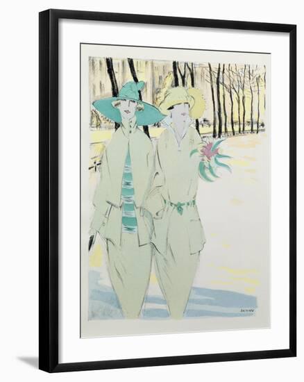 Ladies' Fashion, Illustration from a German Magazine, 1922-null-Framed Giclee Print