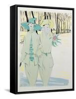 Ladies' Fashion, Illustration from a German Magazine, 1922-null-Framed Stretched Canvas