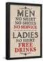 Ladies Free Drinks Men No Service Humor Print Poster-null-Framed Poster