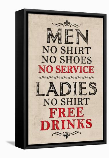 Ladies Free Drinks Men No Service Humor Print Poster-null-Framed Stretched Canvas