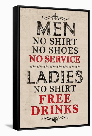 Ladies Free Drinks Men No Service Humor Print Poster-null-Framed Stretched Canvas