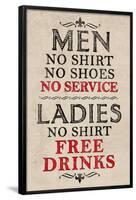 Ladies Free Drinks Men No Service Humor Print Poster-null-Framed Poster