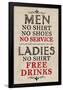 Ladies Free Drinks Men No Service Humor Print Poster-null-Framed Poster