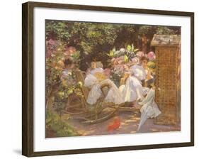 Ladies in a Garden-Jose Villegas y Cordero-Framed Giclee Print