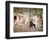 Ladies in a Sun-Dappled Courtyard-Jose Gallegos Arnosa-Framed Giclee Print