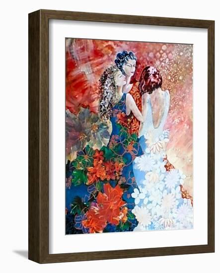 Ladies In Floral Dresses-Mary Smith-Framed Giclee Print