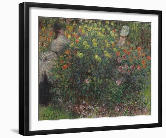 Ladies in Flowers, 1875-Claude Monet-Framed Premium Giclee Print