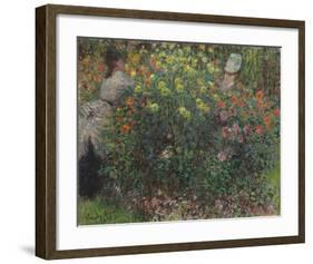 Ladies in Flowers, 1875-Claude Monet-Framed Premium Giclee Print