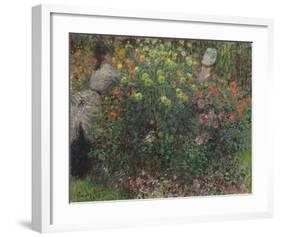 Ladies in Flowers, 1875-Claude Monet-Framed Premium Giclee Print