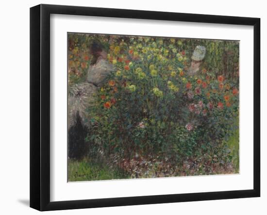 Ladies in Flowers, 1875-Claude Monet-Framed Giclee Print