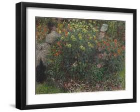 Ladies in Flowers, 1875-Claude Monet-Framed Giclee Print