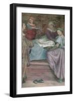 Ladies in Waiting, Detail from the Birth of the Virgin-Andrea del Sarto-Framed Premium Giclee Print