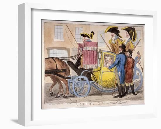 Ladies Inside a Muddy, Bond Street, London, 1800-Isaac Cruikshank-Framed Giclee Print