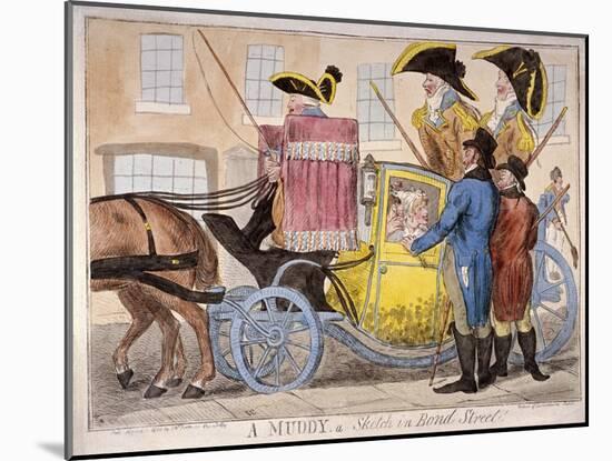 Ladies Inside a Muddy, Bond Street, London, 1800-Isaac Cruikshank-Mounted Giclee Print