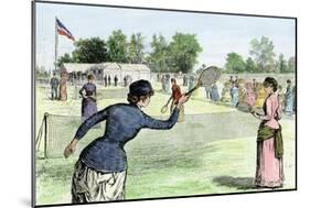 Ladies Lawn Tennis Tournament at the Staten Island Cricket Club, NY, 1870s-null-Mounted Giclee Print