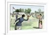 Ladies Lawn Tennis Tournament at the Staten Island Cricket Club, NY, 1870s-null-Framed Giclee Print