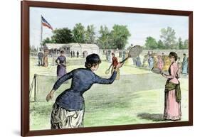 Ladies Lawn Tennis Tournament at the Staten Island Cricket Club, NY, 1870s-null-Framed Giclee Print