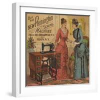 Ladies Looking at Sewing Machine-null-Framed Giclee Print