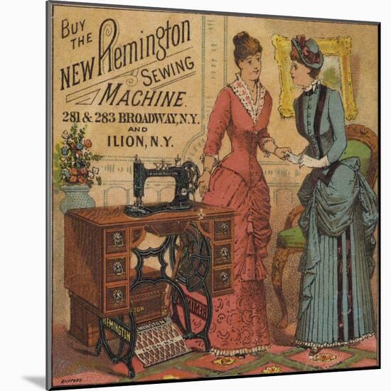 Ladies Looking at Sewing Machine-null-Mounted Giclee Print