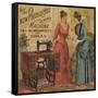 Ladies Looking at Sewing Machine-null-Framed Stretched Canvas