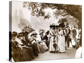 Ladies of Edwardian Society Take a Stroll in Hyde Park, 1905-null-Stretched Canvas
