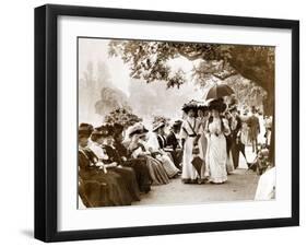 Ladies of Edwardian Society Take a Stroll in Hyde Park, 1905-null-Framed Photographic Print