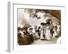 Ladies of Edwardian Society Take a Stroll in Hyde Park, 1905-null-Framed Photographic Print