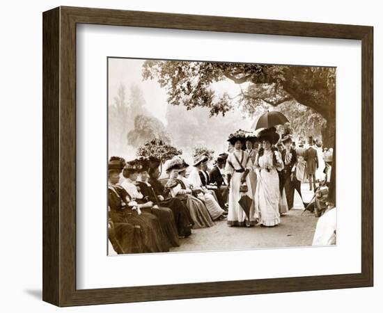 Ladies of Edwardian Society Take a Stroll in Hyde Park, 1905-null-Framed Photographic Print