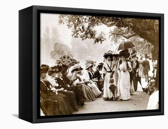 Ladies of Edwardian Society Take a Stroll in Hyde Park, 1905-null-Framed Stretched Canvas