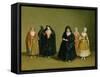 Ladies of the Knights of Malta with Their Maid Servant-Antoine de Favray-Framed Stretched Canvas