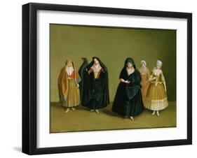 Ladies of the Knights of Malta with Their Maid Servant-Antoine de Favray-Framed Giclee Print