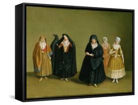 Ladies of the Knights of Malta with Their Maid Servant-Antoine de Favray-Framed Stretched Canvas