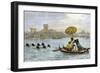 Ladies on a Japanese Ferry Boat of the Old Regime, Pulled by Female Swimmers-null-Framed Giclee Print
