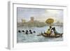 Ladies on a Japanese Ferry Boat of the Old Regime, Pulled by Female Swimmers-null-Framed Giclee Print