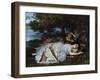 Ladies on a River Bank-Gustave Courbet-Framed Giclee Print