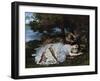 Ladies on a River Bank-Gustave Courbet-Framed Giclee Print