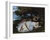 Ladies on a River Bank-Gustave Courbet-Framed Giclee Print