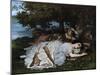 Ladies on a River Bank-Gustave Courbet-Mounted Giclee Print