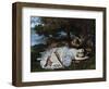 Ladies on a River Bank-Gustave Courbet-Framed Giclee Print